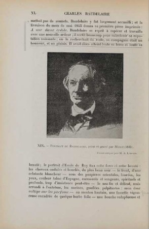 XIX. Portrait de Baudelaire, peint et gravé par Manet