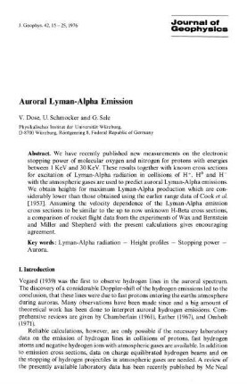 Auroral Lyman-alpha emission