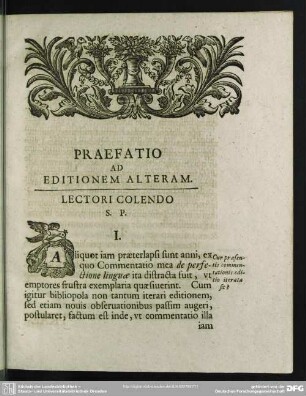 Praefatio Ad Editionem Alteram
