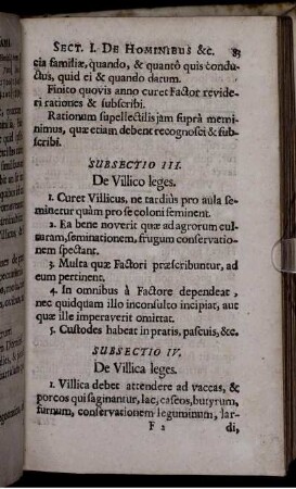 Subsectio IV. De Villica leges