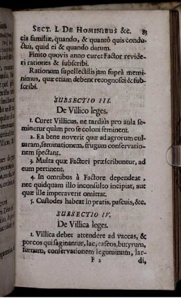 Subsectio IV. De Villica leges
