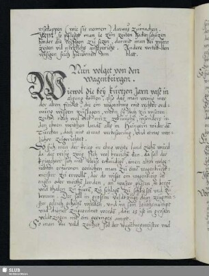 Nun volget von den wagenburgen.
