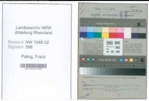 Entnazifizierung Franz Paling , geb. 06.03.1906 (Angestellter)