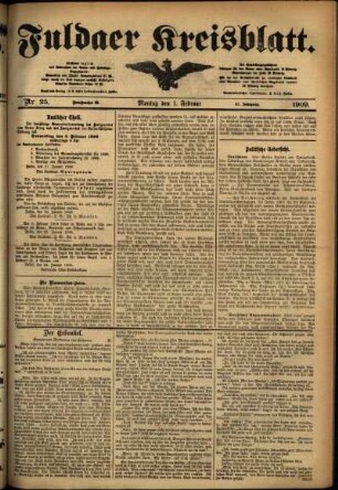 Ausgabe vom Montag, den 01. Februar 1909.