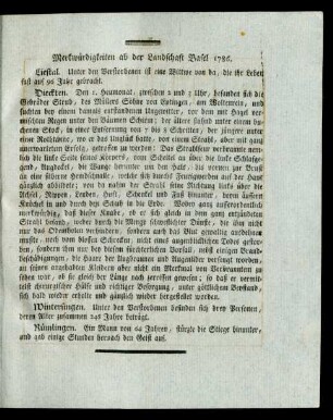Merkwürdigkeiten ab der Landschaft Basel 1786