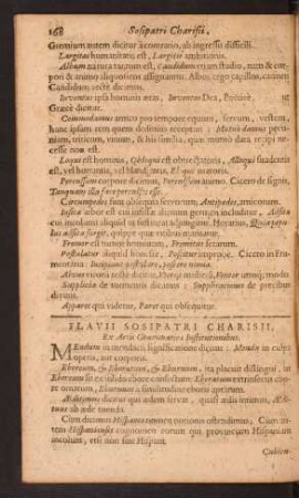 Flavii Sosipatri Charisii, Ex Artis Grammaticae Institutionibus.