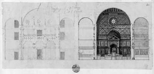 Synagoge: Längs- und Querschnitt