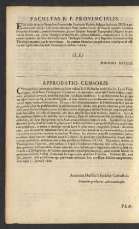 Approbatio Censoris.