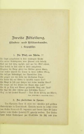 Zweite Abteilung. Länder- und Völkerkunde