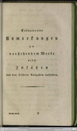Erläuternde Anmerkungen zu vorstehendem Werke nebst Zusätzen aus den frühern Ausgaben desselben