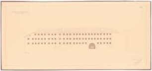 Südtiroler Siedlung, Schwaz: Volkswohnungen, Abschnitt II: Ansicht Gartenseite 1:100 (Zeichnung des Architekten)