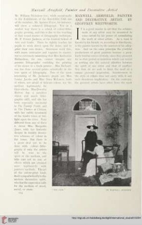 Vol. 61 (1917) = No. 243: Maxwell Armfield, painter and decorative artist