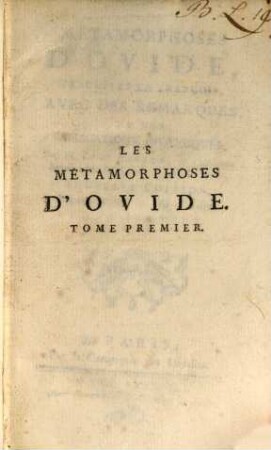 Métamorphoses D'Ovide. 1