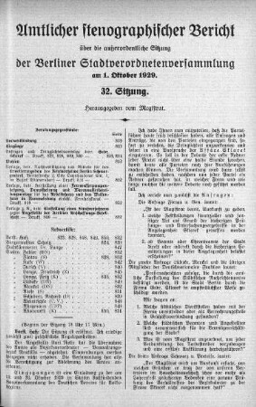 Sitzung 32, 1. Oktober 1929
