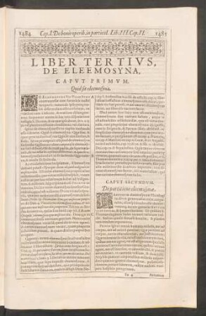 Liber Tertius, De Eleemosyna,