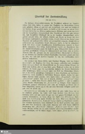 Überblick der Fortentwicklung : (bis um 1815)