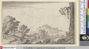 [Fluss in teils offenem hügeligen Land; River in partly open hilly Country]
