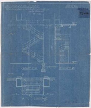 Schmiedeeiserne Treppe bei Maschine 3