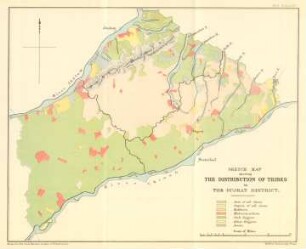 Sketch map showing the distribution of tribes in the Gujrat district