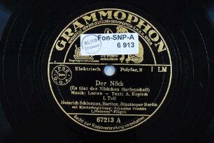 Der Nöck : (Es tönt des Nöckchen Harfenschall); I. Teil / Musik: Loewe - Text: A. Kopisch