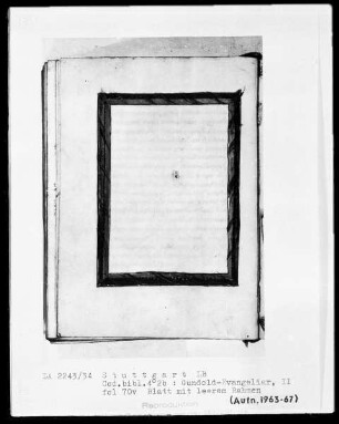 Gundold-Evangeliar — Band 1 — Band 2 — Leerer Textrahmen, Folio 70verso
