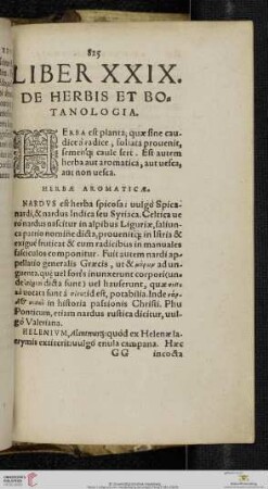 Liber XXIX De Herbis Et Botanologia