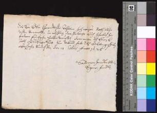 Salomon Zeidler aus Görlitz bestätigt, dass der Rat der Stadt Bautzen ihm einen Abschlag auf die ihm zustehenden Zinsen in Höhe von 15 Talern gezahlt hat.