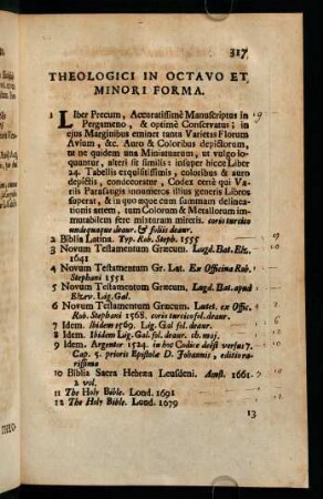 Theologici in Octavo Et Minori Forma.