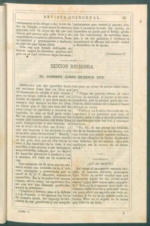 Sección religiosa. : El hombre como debería ser. Capítulo I. ¿Qué me importa?