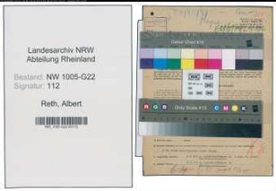 Entnazifizierung Albert Von Reth , geb. 20.11.1903 (Einkaeufer)