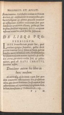 De Libro Proverbiorum.