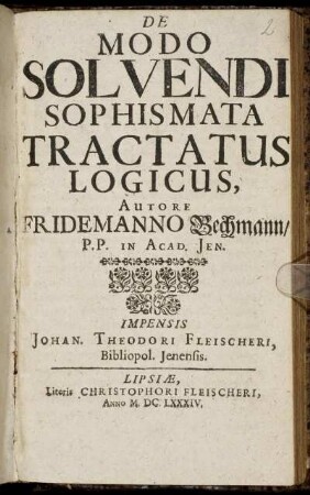 De Modo Solvendi Sophismata Tractatus Logicus