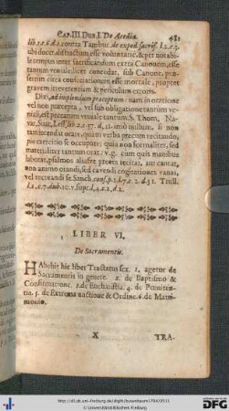 Liber VI. De Sacramentis.