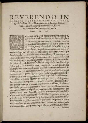 [Epistola] Reverendo in Christo Patri ac Domino D. Georgio ab Andelou, Heroi Theutonicorum ordinis equeftris clarissimo, Friburgi Brisgoæ commendatori ...