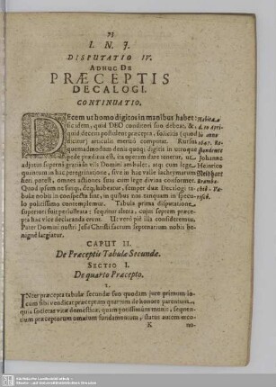 Disputatio IV. Adhoc De Praeceptis Decalogi