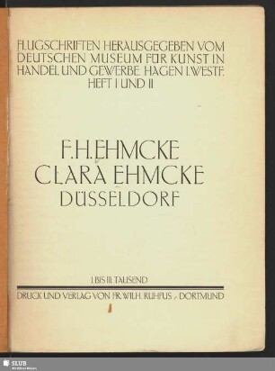 F.H. Ehmcke, Clara Ehmcke, Düsseldorf