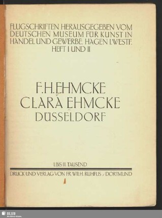 F.H. Ehmcke, Clara Ehmcke, Düsseldorf