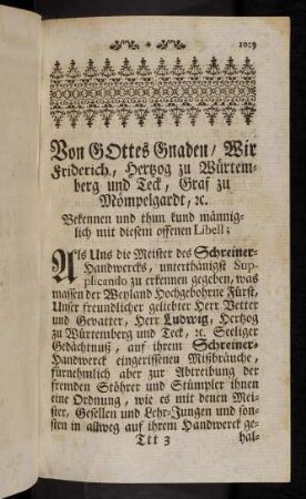 1029-1039, Vorwort. Erstlich. - Dreyzehendes