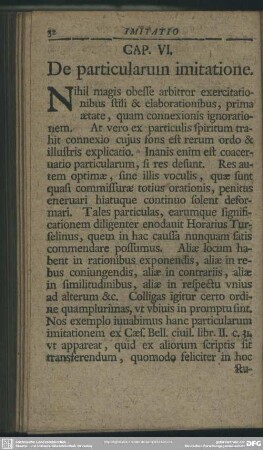 Cap. VI. De particularum imitatione