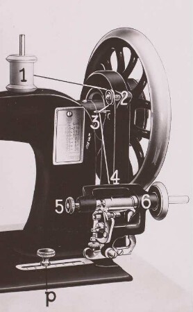 Nähmaschine, Lehrtafel, Seidel und Naumann, um 1900