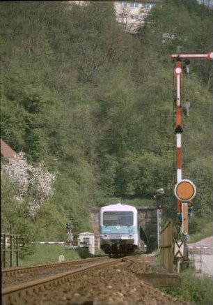 Wildberg Lok VT 628 278 Ausfahrt Wildberger Tunnel Einfahrsignal