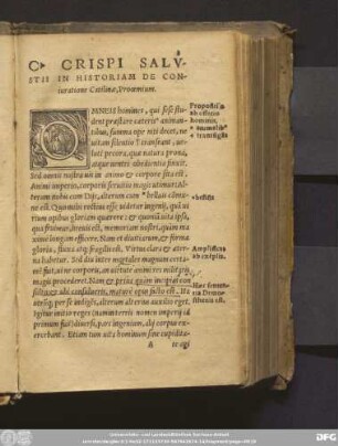 C. Crispi Salustii In Historiam De Coniuratione Catilinae, Prooemium.
