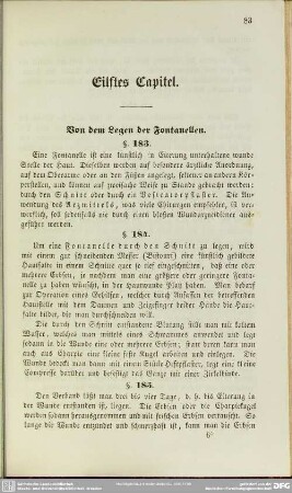 Eilftes Capitel. Von dem Legen der Fontanellen