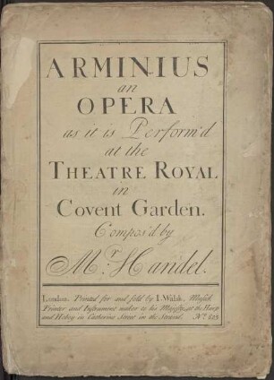 Arminius, an opera