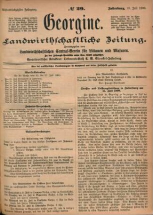 Achtundsechzigster Jahrgang. No. 29. Insterburg, 19. Juli 1900.