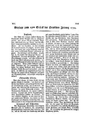 Beylage zum 13ten Stück der Deutschen Zeitung 1794
