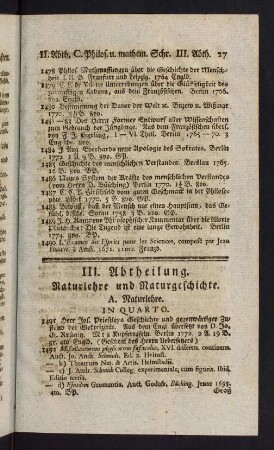 27-86, III. Abtheilung. Naturlehre und Naturgeschichte