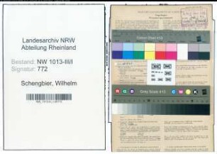 Entnazifizierung Wilhelm Schengbier , geb. 02.06.1912 (Maschinist)