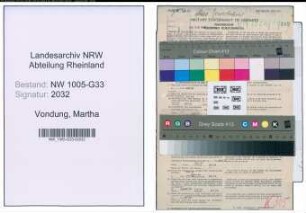 Entnazifizierung Martha Vondung , geb. 26.09.1916 (Kaufm.Angestellte)