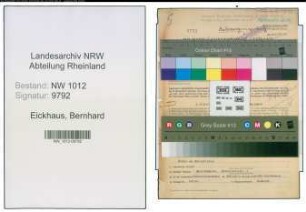 Entnazifizierung Bernhard Eickhaus , geb. 28.11.1901 (Schreiner)
